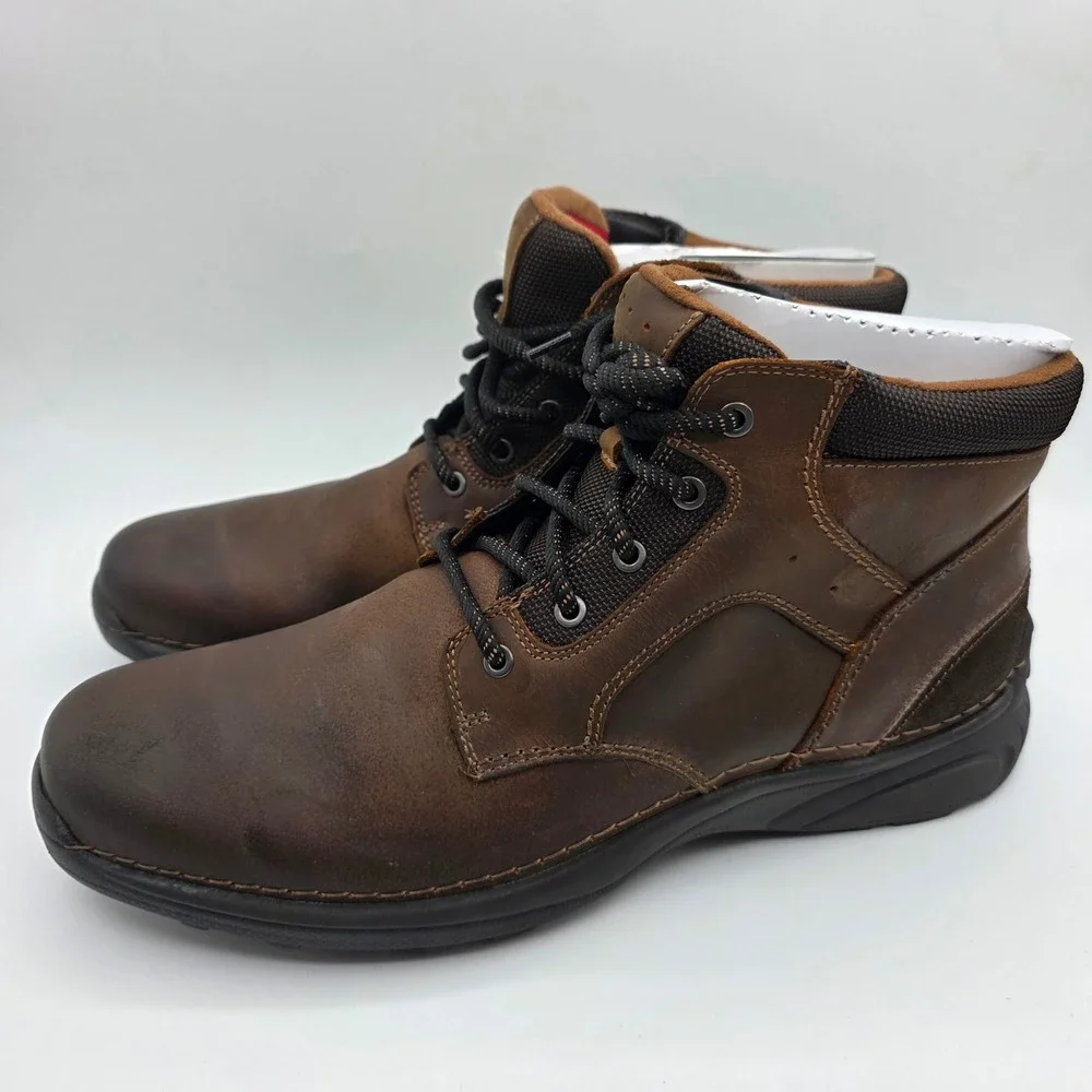 Dockers‎ Hartley Mens Dark Tan Leather Boots Fusion Footbed 90-29572 Size 12 M
